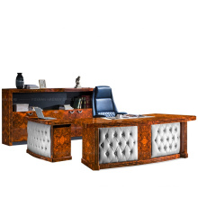 High end Home Boss office room classic curved office desk and Chair Furniture Executive PU desk